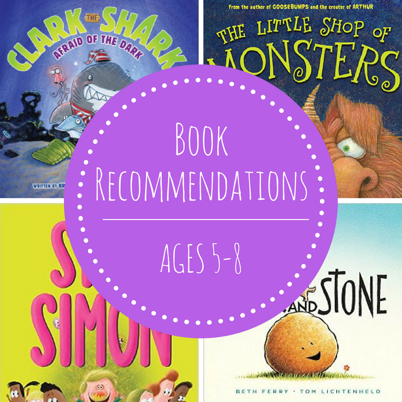 COLLAGE OF BOOK RECOMMENDATIONS- AGES 5-8