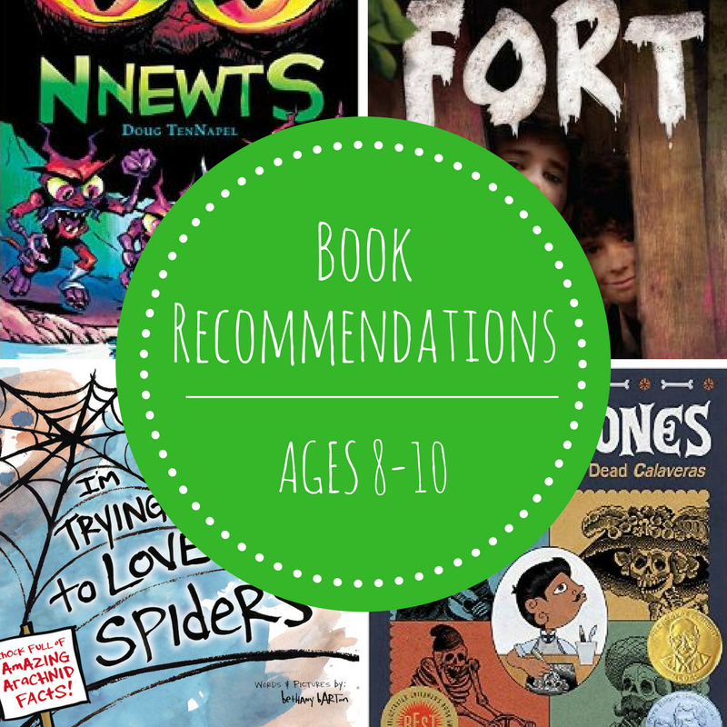 COLLAGE OF BOOK RECOMMENDATIONS - AGES 8-10