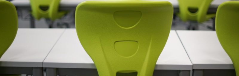 Green plastic desk chair