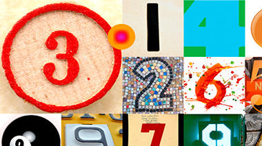 collage of numbers in Pi cut from magazine