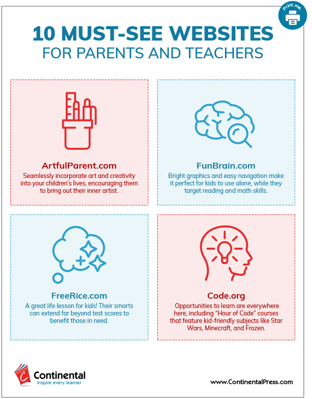10 Must-See Websites for Parents and Teachers handout.