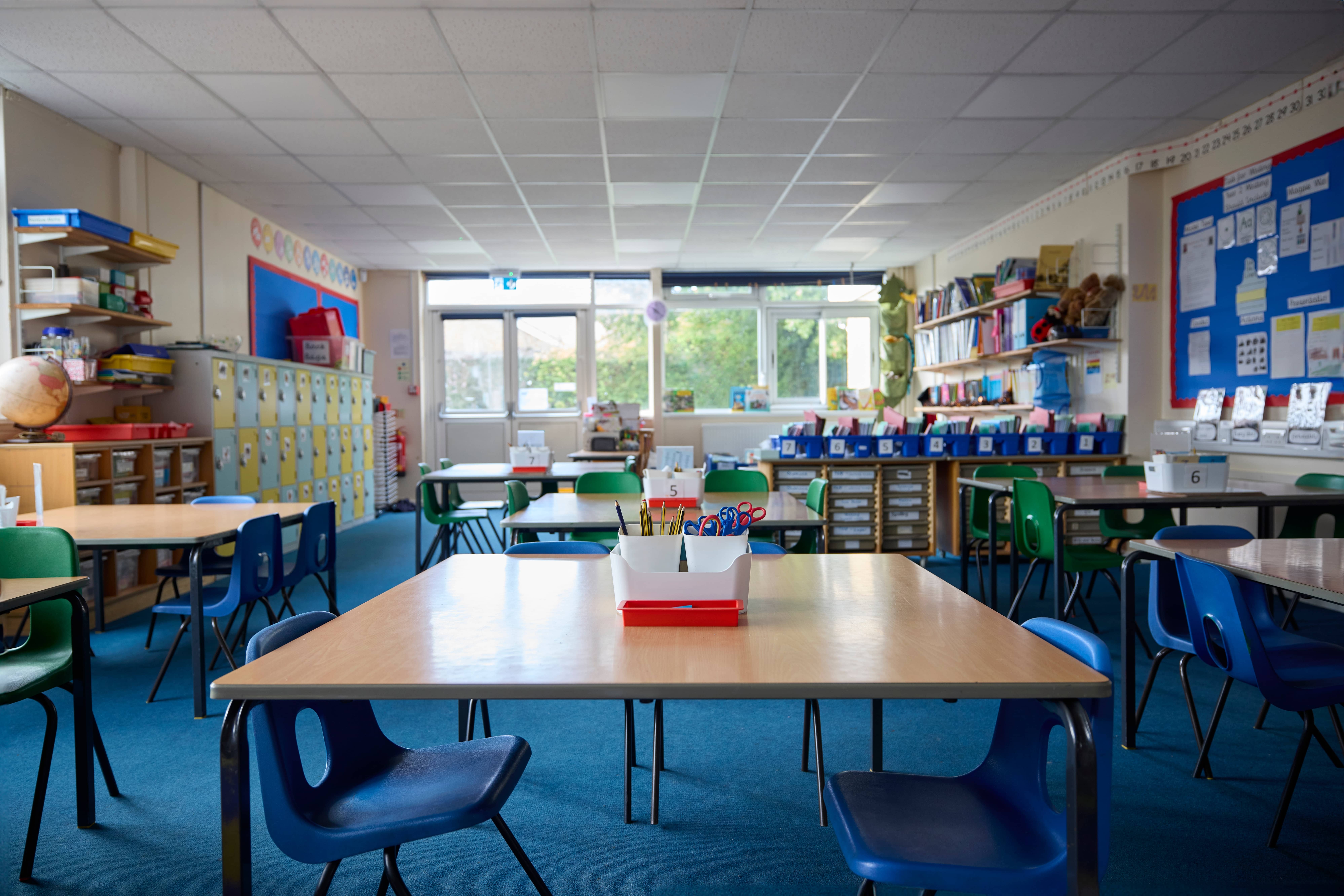 Clean and organized classroom space.